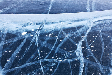 Amazing ice pattern on Baikal lake