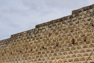 Stars for floor joists on brick building