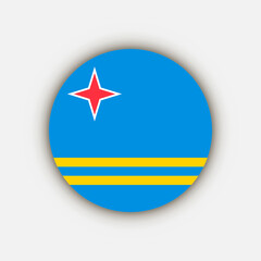 Country Aruba. Aruba flag. Vector illustration.