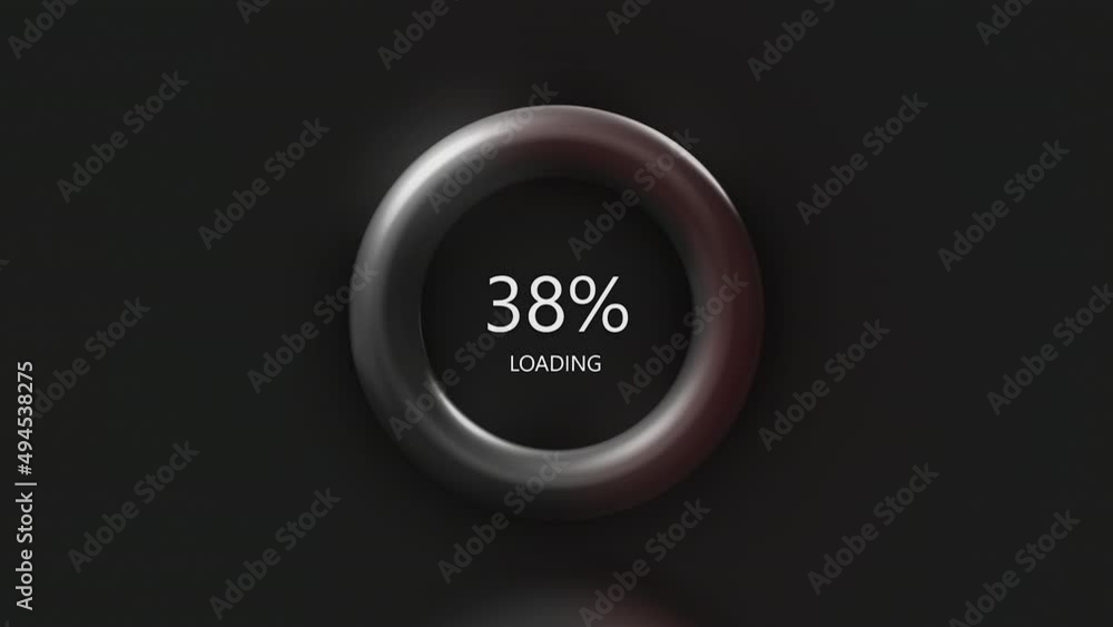 Poster a ring in abstraction on a gray background. motion. the loading ring in percentages along which the 