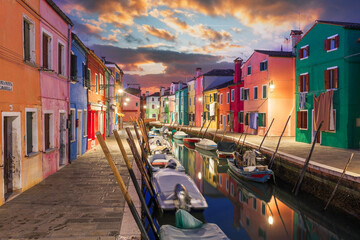 Burano, Venice, Italy Along Canals