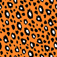 Abstract modern leopard seamless pattern. Animals trendy background. Color decorative vector stock illustration for print, card, postcard, fabric, textile. Modern ornament of stylized skin