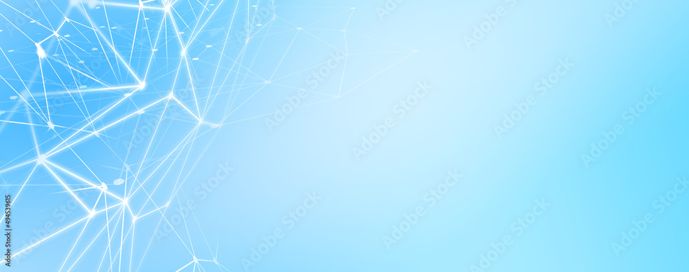 Wall mural panoramic abstract dot and triangle connection background., the world is connect and smaller concept
