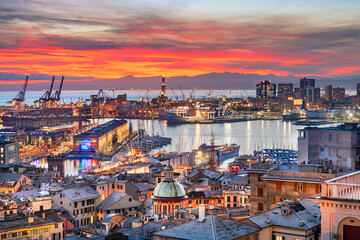 Genova, Italy on the Port