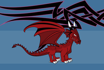 medieval dragon background illustration in vector format