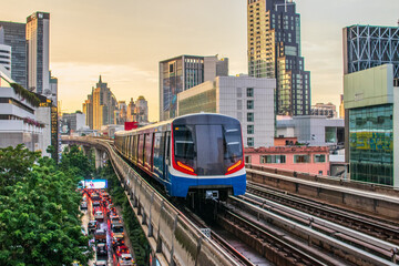Naklejka premium The Skytrain in Bangkok, Thailand