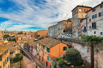 Perugia, Italy on the medieval Aqueduct Street