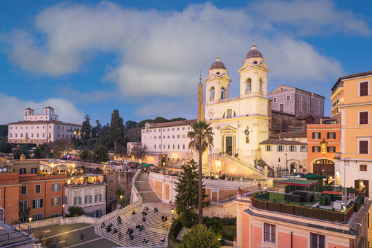 Rome, Italy at the Spanish Steps from Above
