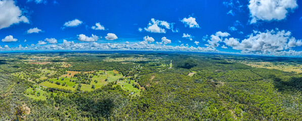 Aerial view of Emmaville bushland, New South Wales, Australia