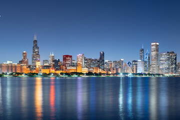 Fototapeta na wymiar Chicago, Illinois, USA Downtown Skyline from Lake Michigan