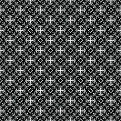 Black and white seamless pattern texture. Greyscale ornamental graphic design. Mosaic ornaments. Pattern template. Vector illustration. EPS10.