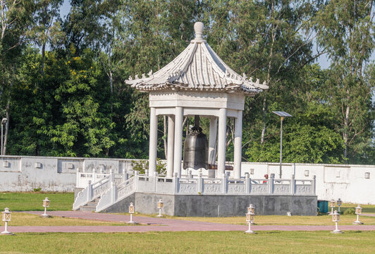 Huge bell tower Xuan Zang Memorial Hall. Patna, India