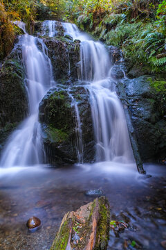 Falls Creek water fall, Olympic national park, moss covered boulders, waterfall river, 