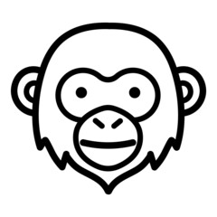 Monkey Flat Icon Isolated On White Background
