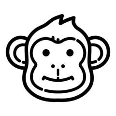 Happy Monkey Flat Icon Isolated On White Background