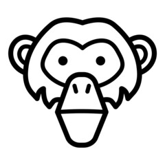 Monkey Face Flat Icon Isolated On White Background