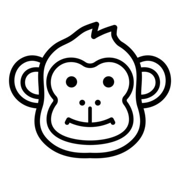 recommend clip art: Monkey Face Flat Icon Isolated On White Background