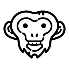 Monkey Face Flat Icon Isolated On White Background