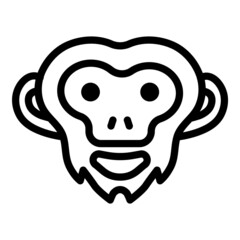 Monkey Face Flat Icon Isolated On White Background