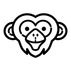 Monkey Face Flat Icon Isolated On White Background