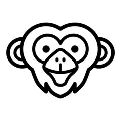 Monkey Flat Icon Isolated On White Background
