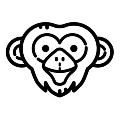 Monkey Face Flat Icon Isolated On White Background