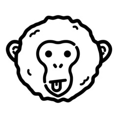 Monkey Face Flat Icon Isolated On White Background