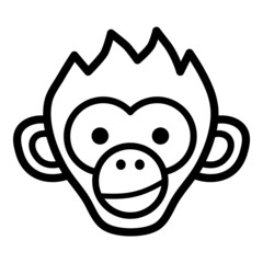 Monkey Flat Icon Isolated On White Background