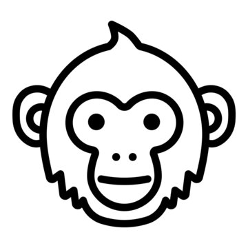 recommend clip art: Monkey Face Flat Icon Isolated On White Background