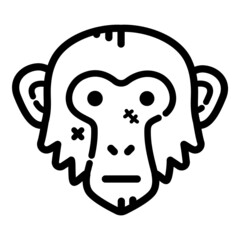 Monkey Flat Icon Isolated On White Background
