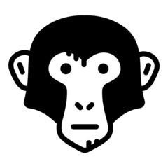 Monkey Flat Icon Isolated On White Background