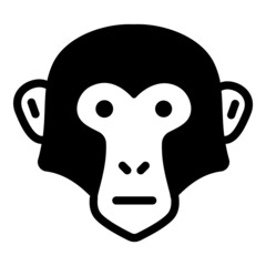 Monkey Face Flat Icon Isolated On White Background