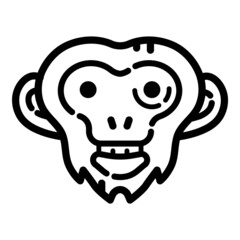 Monkey Flat Icon Isolated On White Background