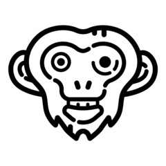 Monkey Face Flat Icon Isolated On White Background