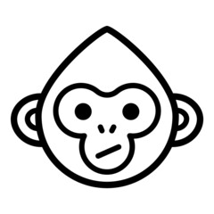 Monkey Face Flat Icon Isolated On White Background