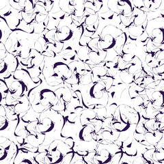 Violet and white ornate seamless pattern. 