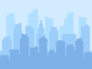 Obraz premium Abstract city building skyline. Urban landscape. Vector illustration.