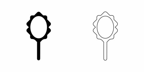 Hand mirror vector icon isolated.