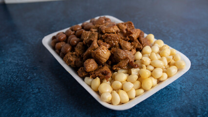 plate with beef
