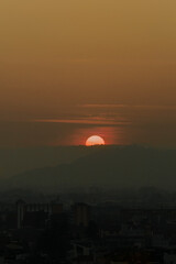 sunset in the mountains