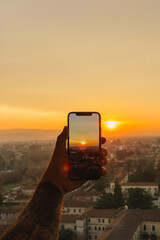 phone in the sunset