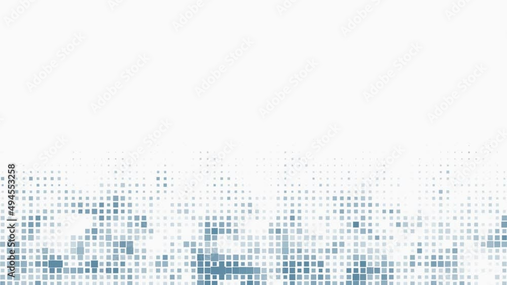 Poster abstract blue squares technology pattern seamless background animation. loop motion graphics geometr