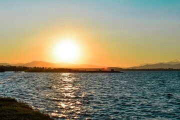 sunset over the sea