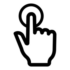 Fototapeta premium Finger Tap Flat Icon Isolated On White Background