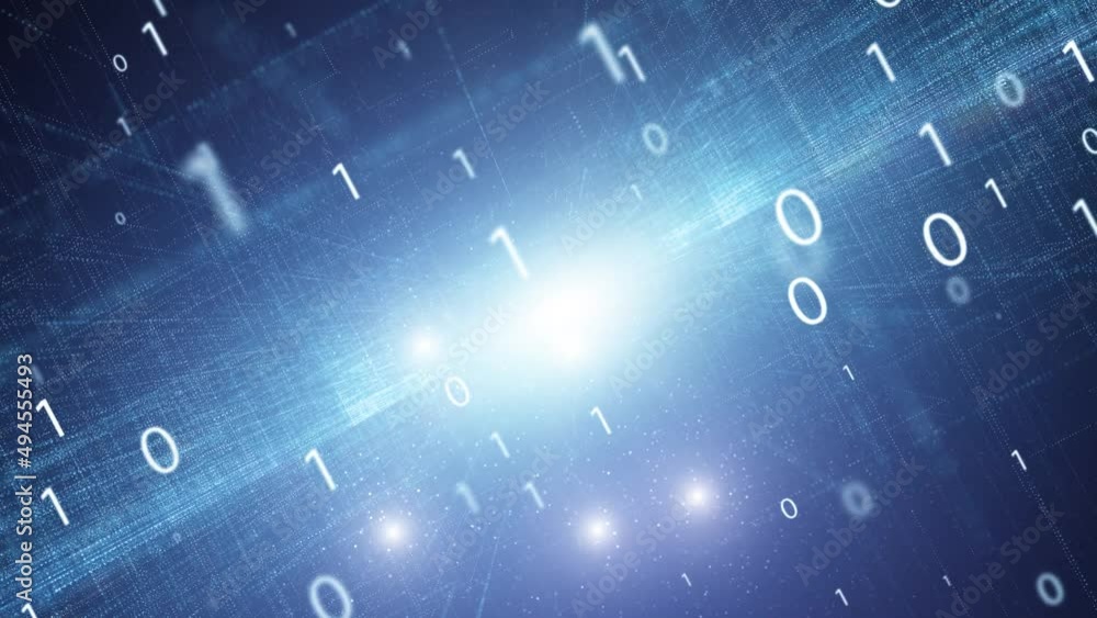 Aufkleber digital technology data with lights motion background.
