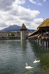 Beautiful shot of the Rapperswil, a town  in the canton of St. Gallen in Switzerland