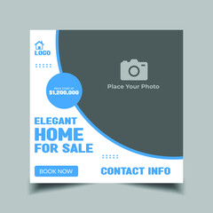 Real Estate Social Media Post Template, home for sale cover template, web ad banner template