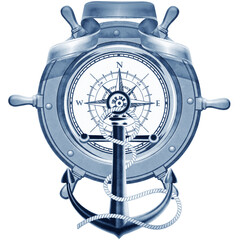 Rudder Compass Anchor Vintage