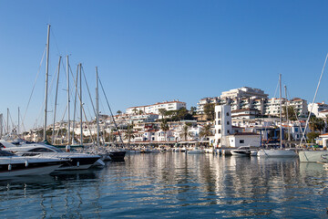 Fototapeta na wymiar Marina in a Mediterranean town