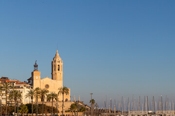 Church in a Mediterranean village by the sea